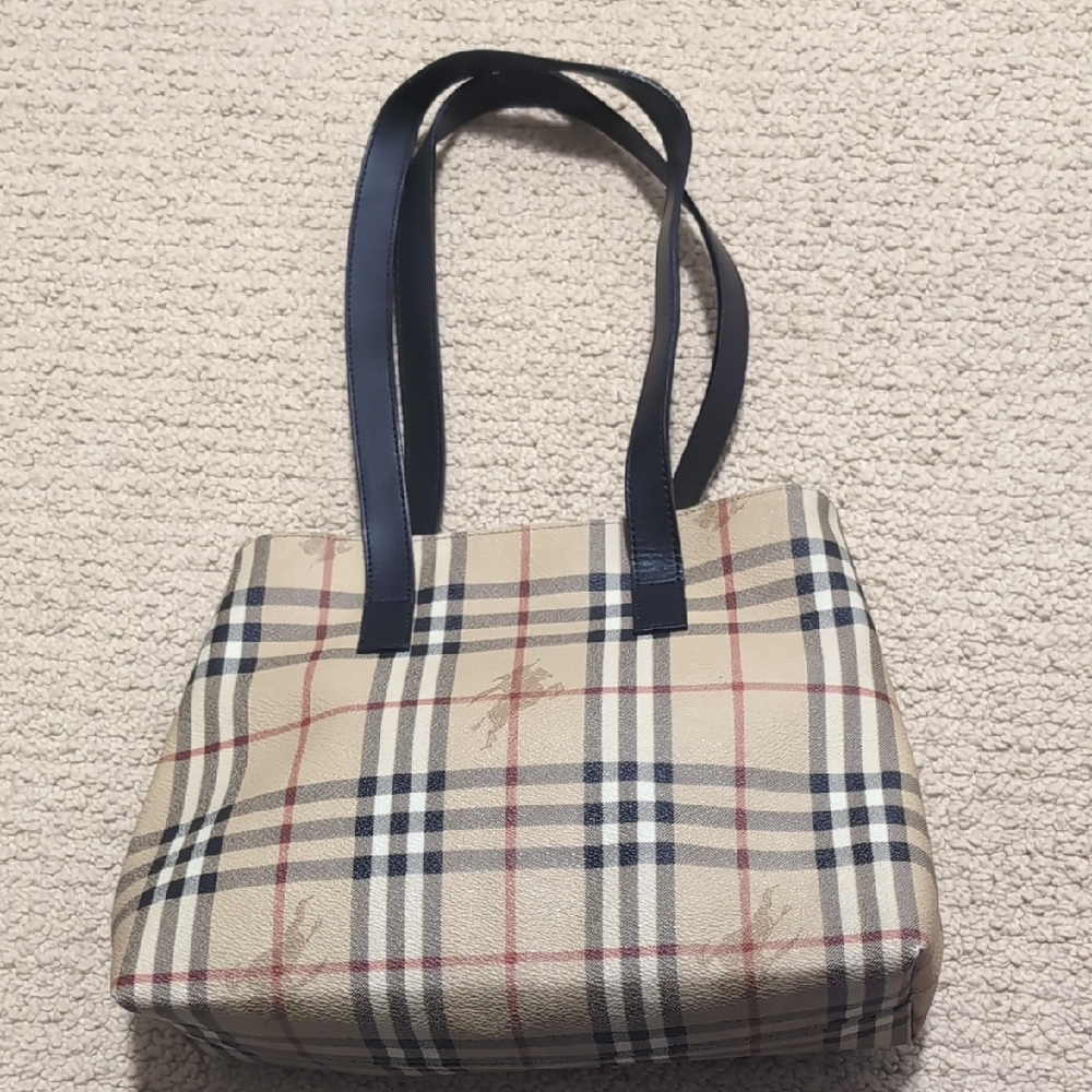 Burberry Beige and Navy Checkered Women's Tote bag